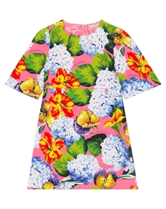 Платье из крепа с цветочным принтом Dolce&Gabbana, разноцветный Dolce&gabbana