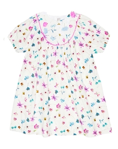 Хлопковое платье с цветочной вышивкой, белый Il gufo
