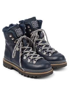 Кожаные походные ботинки, синий Brunello cucinelli