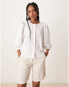 Рубашка с рукавами-фонариками белого цвета Jdy