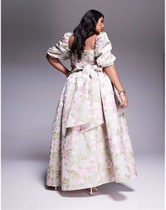 Юбка макси из жаккарда Curve с бантом сзади и цветочным принтом тюльпанов Asos luxe