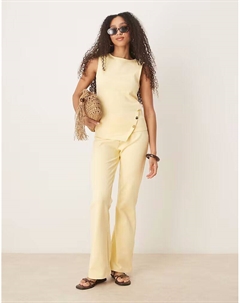 Брюки интерлок желтого цвета, комплект Asos design