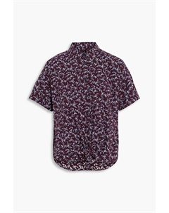 Рубашка Lenny из эластичного хлопкового поплина с завязкой спереди и цветочным принтом, бордовый Rag & bone