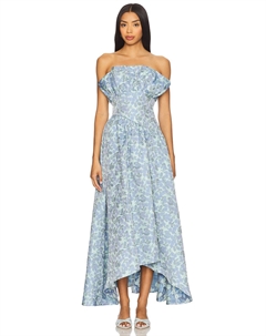 X revolve жаккардовое асимметричное платье, blue floral Elliatt