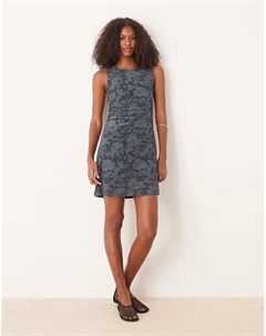 Выгоревшее мини-платье без рукавов серого цвета Asos design