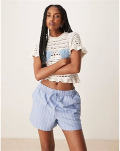 Шорты с завязками на талии в синюю полоску Jdy