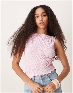 Асимметричный топ со сборками нежно-розового цвета Asos design