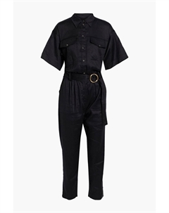 Укороченный комбинезон из твила с поясом, черный Frame