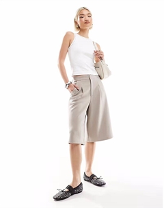 Широкие шорты-бермуды из трикотажного твила цвета камня Asos design