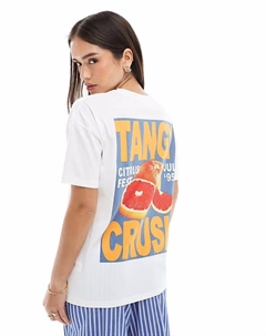 Футболка большого размера с принтом фруктов белого цвета Pull & bear