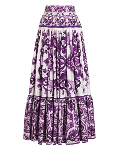 Юбка макси с принтом Majolica, фиолетовый Dolce&gabbana
