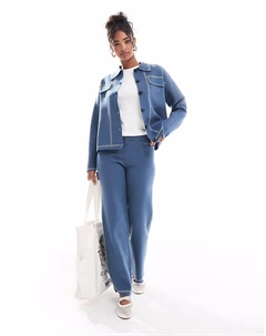 Объект - Трикотажные брюки синего цвета, комбинезон Object