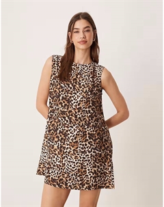 Гламурное мини-платье А-силуэта с леопардовым принтом - МУЛЬТИ Glamorous