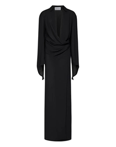 Платье макси с драпировкой, черный Mônot