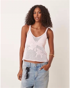 Топ на бретелях из кружева розового цвета Asos design