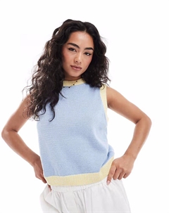 Трикотажная майка с контрастными цветными рубчиками Asos design