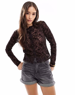 Укороченный кардиган с узором пейсли коричневого цвета Asos design