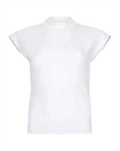 Футболка из хлопка со стразами, белый Liu jo