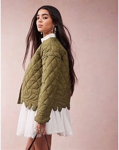 Стеганая куртка цвета хаки Asos design