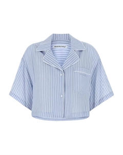 Полосатая рубашка с коротким рукавом, синий Alexander wang