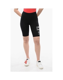 Байкерские шорты ICON из эластичного хлопка с напечатанным логотипом, Black Dsquared2