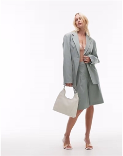 Широкие шорты-бермуды в цвете шалфея Asos design