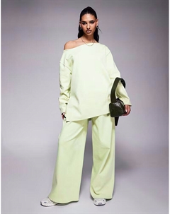 Джемпер-комбинезон с открытыми плечами пастельно-зеленого цвета Asos design