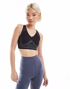 Спортивный бюстгальтер Training D4T с легкой поддержкой черного цвета Performance Adidas