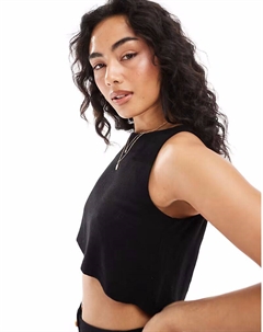 Топ без рукавов из черного льна, комплект Asos design