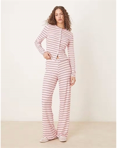 Широкие брюки в розовую полоску Asos design