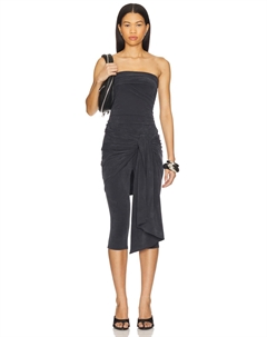 Бесшовный комбинезон бандо с оборками, grey Alexander wang