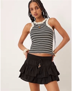 Шорты-трусы черного цвета с оборками Asos design