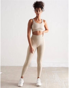 Бесшовные колготки в рубчик Beige бежевого цвета Aim'n