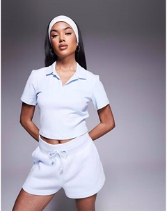 Укороченный топ-поло Essential светло-голубого цвета Nike