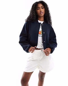 - Элегантная куртка-бомбер в темно-синем цвете Asos design