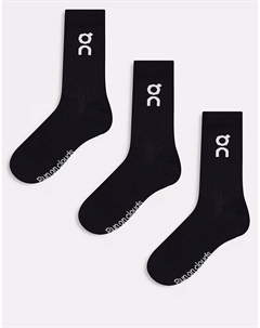 Набор из 3 пар высоких носков с логотипом черного цвета On running