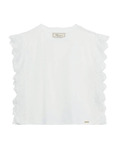 Майка с кружевными деталями, белый Blumarine