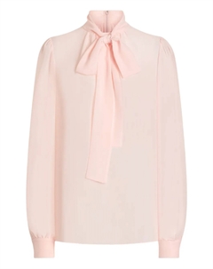Блузка с высоким воротом и галстуком-бабочкой, розовый Dolce&gabbana