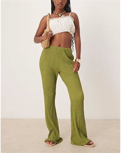 Расклешенные брюки зеленого цвета Asos design