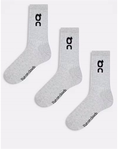 Набор из 3 пар высоких носков с логотипом серого цвета On running