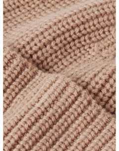 Кашемировая шапка в рубчик, бежевый Brunello cucinelli