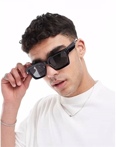 Солнцезащитные очки в квадратной оправе с черной фаской Asos design