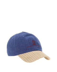 Кепка с вышитым логотипом, синий Brunello cucinelli