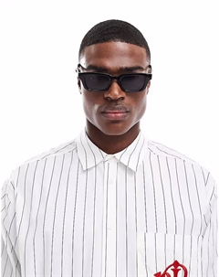 Солнцезащитные очки квадратной формы с угловатой черной оправой Asos design