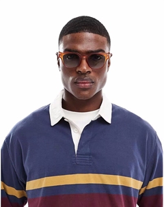 Солнцезащитные очки квадратные с матово-коричневой оправой Asos design