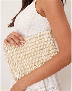 Сумка-клатч с застежкой-молнией в кремовом цвете Asos design