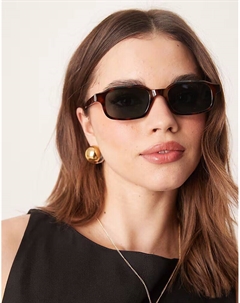 Солнцезащитные очки в квадратной оправе в черепаховом цвете Asos design