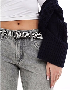Кожаный пояс и пояс с принтом зебры Asos design