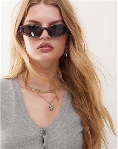 Солнцезащитные очки прямоугольной формы зеленого цвета Weekday