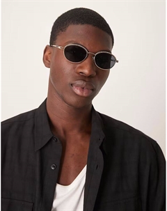 Круглые солнцезащитные очки с дымчатыми линзами и оправой из золотистого металла Asos design